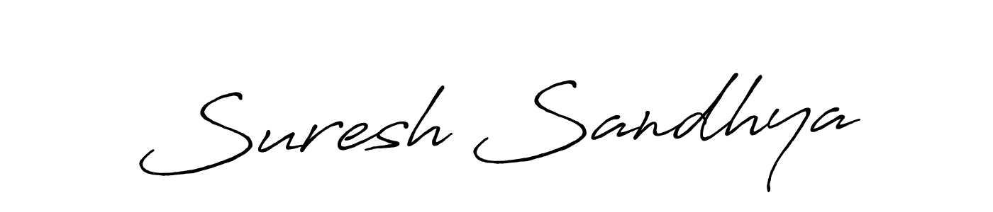 How to make Suresh Sandhya name signature. Use Antro_Vectra_Bolder style for creating short signs online. This is the latest handwritten sign. Suresh Sandhya signature style 7 images and pictures png