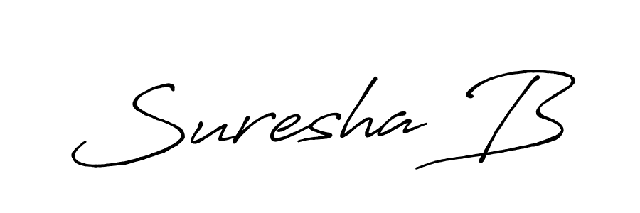 The best way (Antro_Vectra_Bolder) to make a short signature is to pick only two or three words in your name. The name Suresha B include a total of six letters. For converting this name. Suresha B signature style 7 images and pictures png