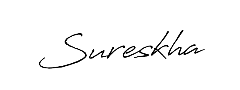 How to make Sureskha name signature. Use Antro_Vectra_Bolder style for creating short signs online. This is the latest handwritten sign. Sureskha signature style 7 images and pictures png