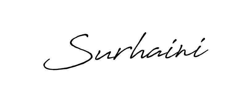How to make Surhaini signature? Antro_Vectra_Bolder is a professional autograph style. Create handwritten signature for Surhaini name. Surhaini signature style 7 images and pictures png