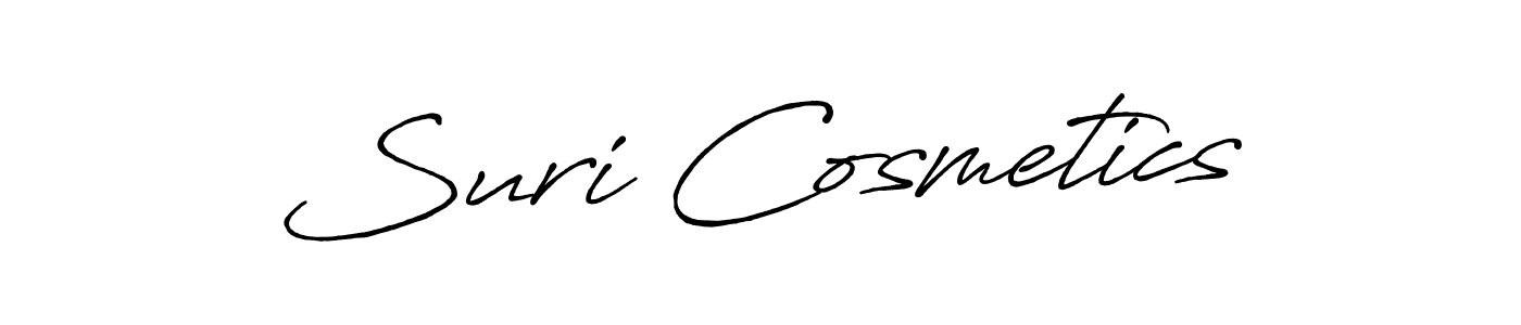 How to make Suri Cosmetics name signature. Use Antro_Vectra_Bolder style for creating short signs online. This is the latest handwritten sign. Suri Cosmetics signature style 7 images and pictures png