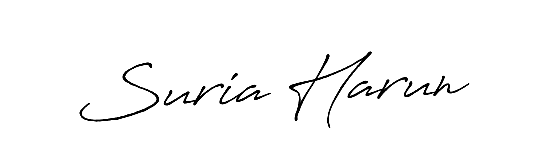 Also You can easily find your signature by using the search form. We will create Suria Harun name handwritten signature images for you free of cost using Antro_Vectra_Bolder sign style. Suria Harun signature style 7 images and pictures png