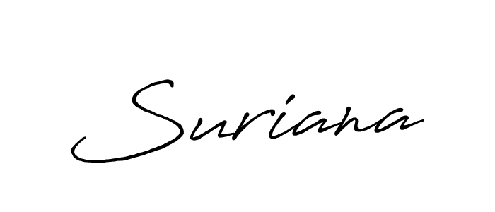 Design your own signature with our free online signature maker. With this signature software, you can create a handwritten (Antro_Vectra_Bolder) signature for name Suriana. Suriana signature style 7 images and pictures png