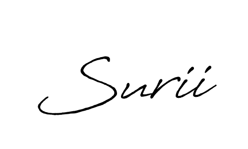 Design your own signature with our free online signature maker. With this signature software, you can create a handwritten (Antro_Vectra_Bolder) signature for name Surii. Surii signature style 7 images and pictures png