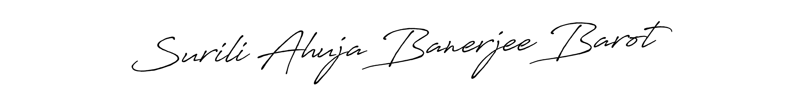 Also You can easily find your signature by using the search form. We will create Surili Ahuja Banerjee Barot name handwritten signature images for you free of cost using Antro_Vectra_Bolder sign style. Surili Ahuja Banerjee Barot signature style 7 images and pictures png