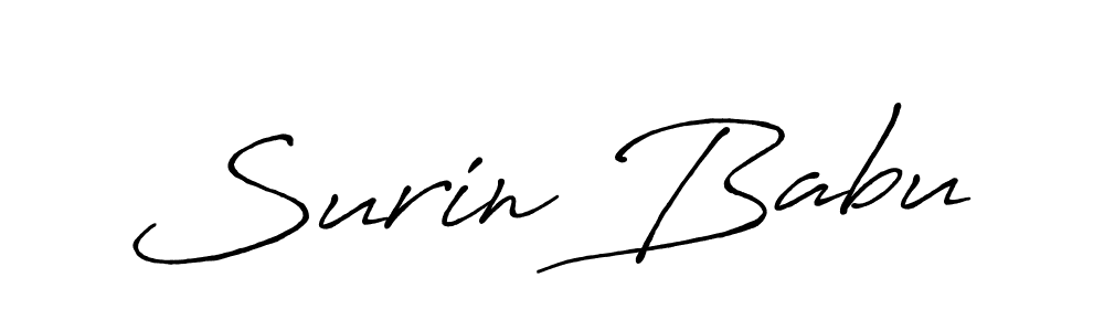 Design your own signature with our free online signature maker. With this signature software, you can create a handwritten (Antro_Vectra_Bolder) signature for name Surin Babu. Surin Babu signature style 7 images and pictures png
