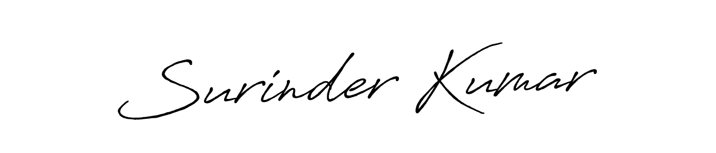 Make a beautiful signature design for name Surinder Kumar. With this signature (Antro_Vectra_Bolder) style, you can create a handwritten signature for free. Surinder Kumar signature style 7 images and pictures png