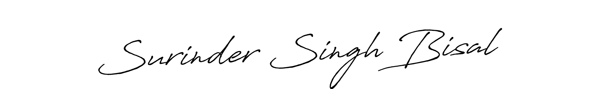 The best way (Antro_Vectra_Bolder) to make a short signature is to pick only two or three words in your name. The name Surinder Singh Bisal include a total of six letters. For converting this name. Surinder Singh Bisal signature style 7 images and pictures png