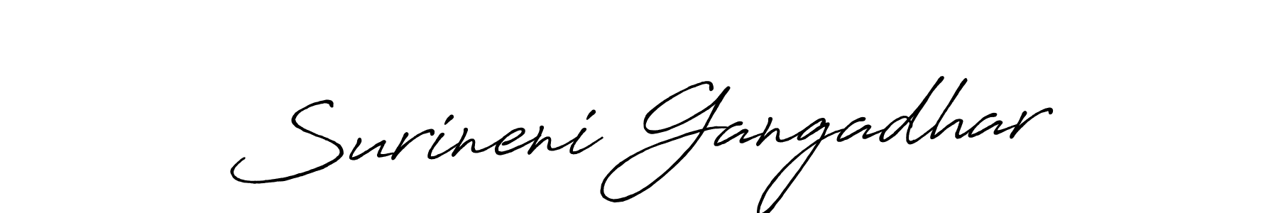 How to make Surineni Gangadhar signature? Antro_Vectra_Bolder is a professional autograph style. Create handwritten signature for Surineni Gangadhar name. Surineni Gangadhar signature style 7 images and pictures png