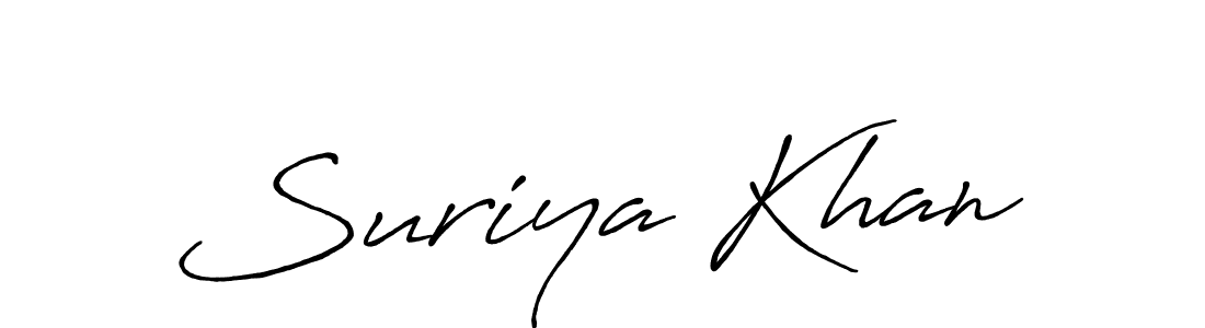 Use a signature maker to create a handwritten signature online. With this signature software, you can design (Antro_Vectra_Bolder) your own signature for name Suriya Khan. Suriya Khan signature style 7 images and pictures png