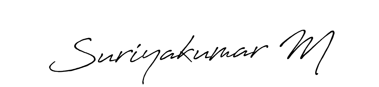 Antro_Vectra_Bolder is a professional signature style that is perfect for those who want to add a touch of class to their signature. It is also a great choice for those who want to make their signature more unique. Get Suriyakumar M name to fancy signature for free. Suriyakumar M signature style 7 images and pictures png