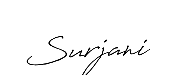 Design your own signature with our free online signature maker. With this signature software, you can create a handwritten (Antro_Vectra_Bolder) signature for name Surjani. Surjani signature style 7 images and pictures png