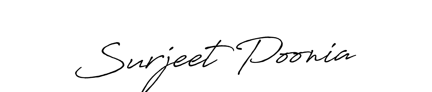 Make a beautiful signature design for name Surjeet Poonia. With this signature (Antro_Vectra_Bolder) style, you can create a handwritten signature for free. Surjeet Poonia signature style 7 images and pictures png