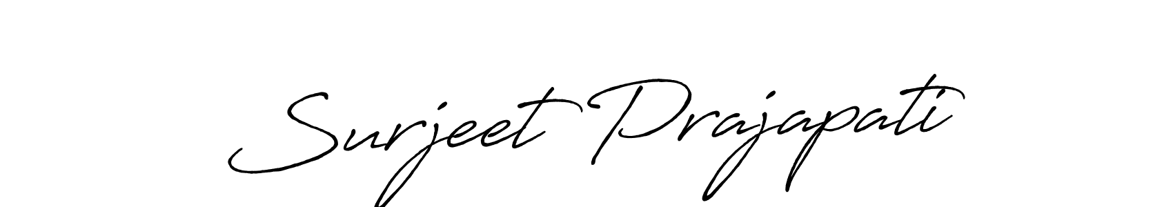 Make a beautiful signature design for name Surjeet Prajapati. With this signature (Antro_Vectra_Bolder) style, you can create a handwritten signature for free. Surjeet Prajapati signature style 7 images and pictures png