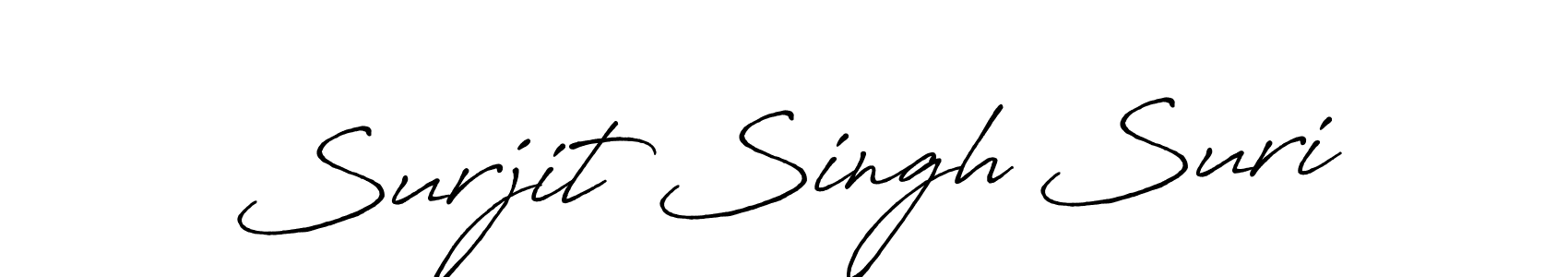 How to make Surjit Singh Suri name signature. Use Antro_Vectra_Bolder style for creating short signs online. This is the latest handwritten sign. Surjit Singh Suri signature style 7 images and pictures png