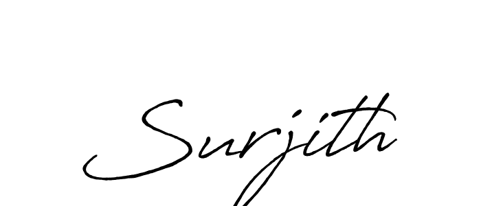 How to make Surjith signature? Antro_Vectra_Bolder is a professional autograph style. Create handwritten signature for Surjith name. Surjith signature style 7 images and pictures png