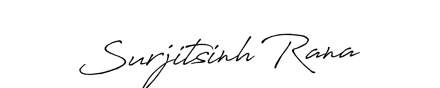 How to make Surjitsinh Rana name signature. Use Antro_Vectra_Bolder style for creating short signs online. This is the latest handwritten sign. Surjitsinh Rana signature style 7 images and pictures png