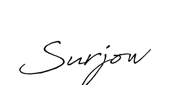 How to make Surjow name signature. Use Antro_Vectra_Bolder style for creating short signs online. This is the latest handwritten sign. Surjow signature style 7 images and pictures png