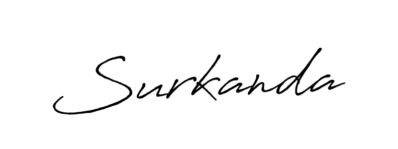 How to make Surkanda name signature. Use Antro_Vectra_Bolder style for creating short signs online. This is the latest handwritten sign. Surkanda signature style 7 images and pictures png