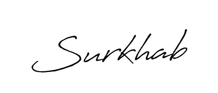 Surkhab stylish signature style. Best Handwritten Sign (Antro_Vectra_Bolder) for my name. Handwritten Signature Collection Ideas for my name Surkhab. Surkhab signature style 7 images and pictures png