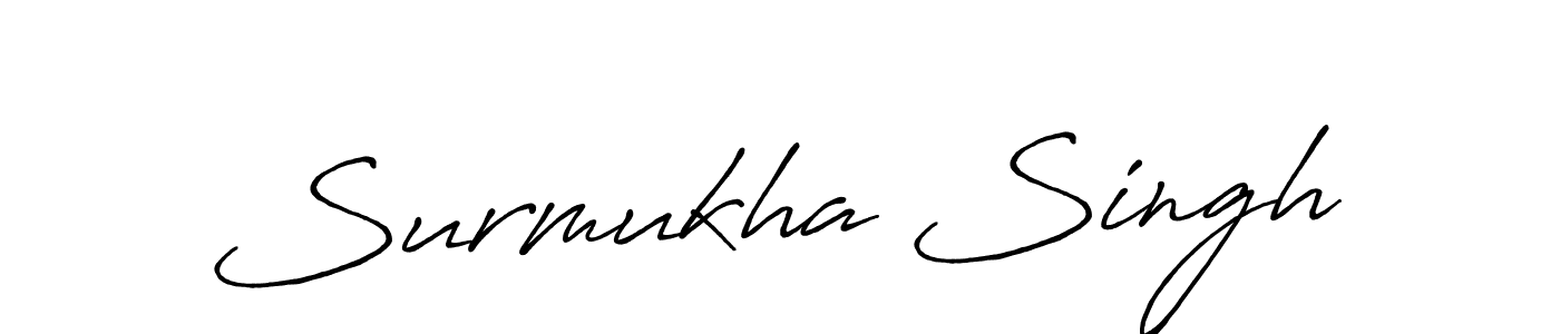 The best way (Antro_Vectra_Bolder) to make a short signature is to pick only two or three words in your name. The name Surmukha Singh include a total of six letters. For converting this name. Surmukha Singh signature style 7 images and pictures png