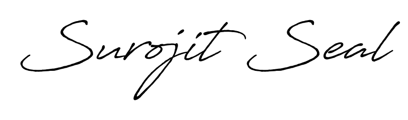 Designed for modern professionals: Surojit Seal name signature crafted with Antro_Vectra_Bolder script. Ready for digital PDF workflows. Surojit Seal signature style 7 images and pictures png