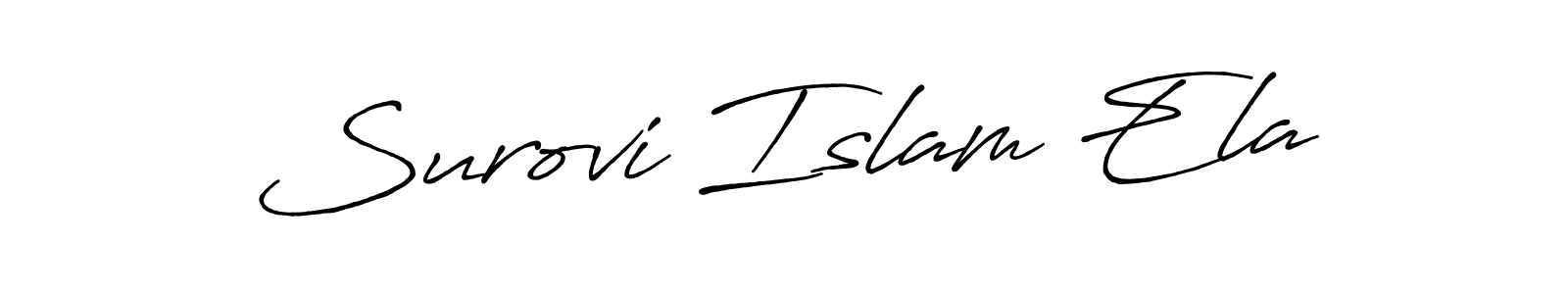 Antro_Vectra_Bolder is a professional signature style that is perfect for those who want to add a touch of class to their signature. It is also a great choice for those who want to make their signature more unique. Get Surovi Islam Ela name to fancy signature for free. Surovi Islam Ela signature style 7 images and pictures png