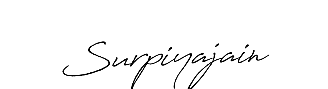 The best way (Antro_Vectra_Bolder) to make a short signature is to pick only two or three words in your name. The name Surpiyajain include a total of six letters. For converting this name. Surpiyajain signature style 7 images and pictures png