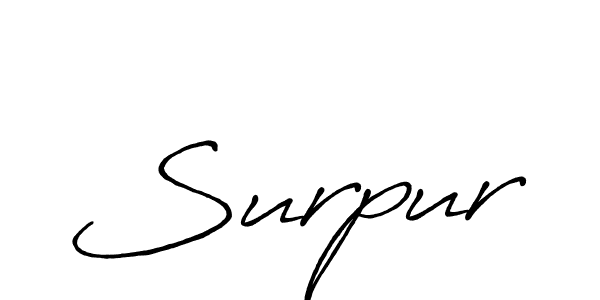 Use a signature maker to create a handwritten signature online. With this signature software, you can design (Antro_Vectra_Bolder) your own signature for name Surpur. Surpur signature style 7 images and pictures png