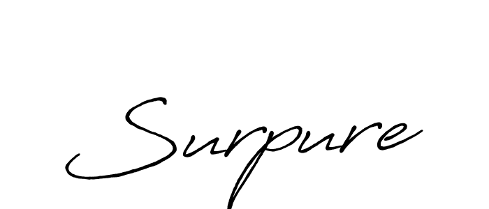 Design your own signature with our free online signature maker. With this signature software, you can create a handwritten (Antro_Vectra_Bolder) signature for name Surpure. Surpure signature style 7 images and pictures png