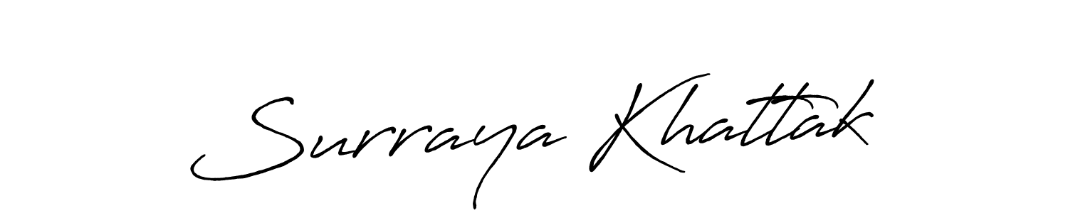 You should practise on your own different ways (Antro_Vectra_Bolder) to write your name (Surraya Khattak) in signature. don't let someone else do it for you. Surraya Khattak signature style 7 images and pictures png