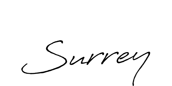 The best way (Antro_Vectra_Bolder) to make a short signature is to pick only two or three words in your name. The name Surrey include a total of six letters. For converting this name. Surrey signature style 7 images and pictures png