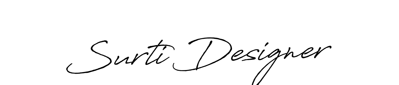 Make a beautiful signature design for name Surti Designer. With this signature (Antro_Vectra_Bolder) style, you can create a handwritten signature for free. Surti Designer signature style 7 images and pictures png