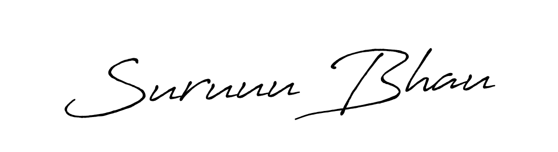 Make a beautiful signature design for name Suruuu Bhau. With this signature (Antro_Vectra_Bolder) style, you can create a handwritten signature for free. Suruuu Bhau signature style 7 images and pictures png