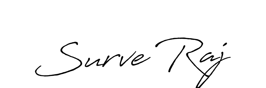 How to make Surve Raj name signature. Use Antro_Vectra_Bolder style for creating short signs online. This is the latest handwritten sign. Surve Raj signature style 7 images and pictures png
