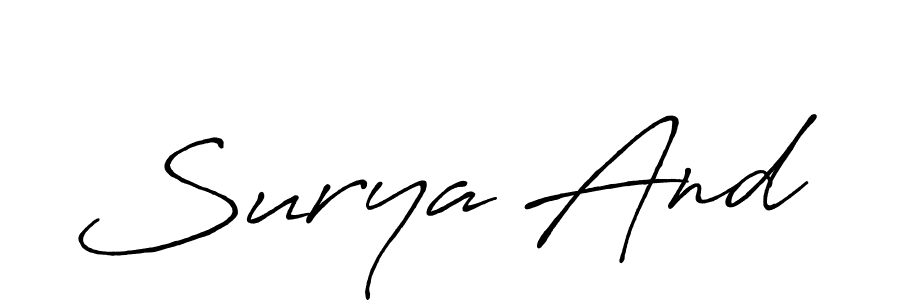 You should practise on your own different ways (Antro_Vectra_Bolder) to write your name (Surya And) in signature. don't let someone else do it for you. Surya And signature style 7 images and pictures png