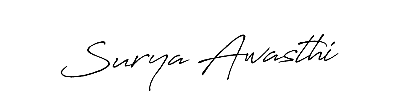 How to make Surya Awasthi signature? Antro_Vectra_Bolder is a professional autograph style. Create handwritten signature for Surya Awasthi name. Surya Awasthi signature style 7 images and pictures png