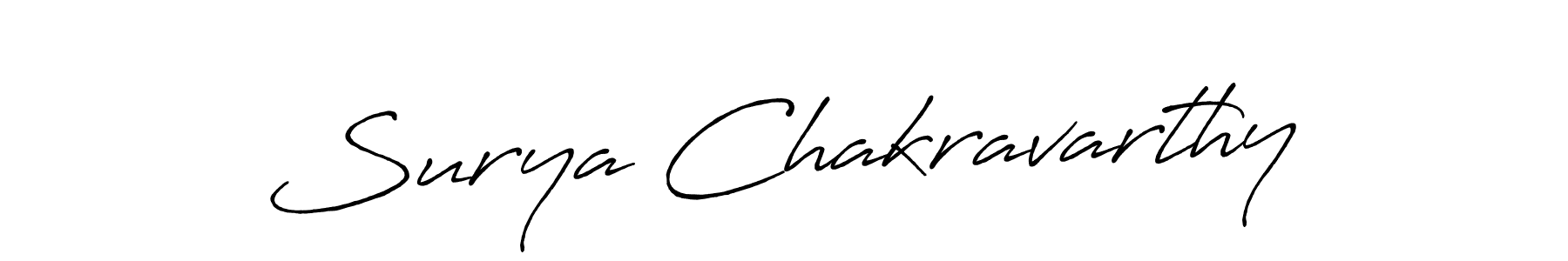 How to make Surya Chakravarthy name signature. Use Antro_Vectra_Bolder style for creating short signs online. This is the latest handwritten sign. Surya Chakravarthy signature style 7 images and pictures png