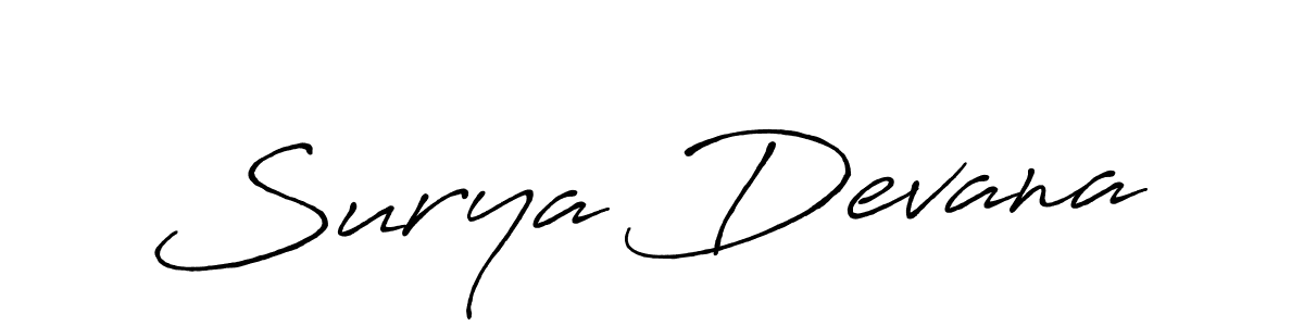 Make a beautiful signature design for name Surya Devana. With this signature (Antro_Vectra_Bolder) style, you can create a handwritten signature for free. Surya Devana signature style 7 images and pictures png