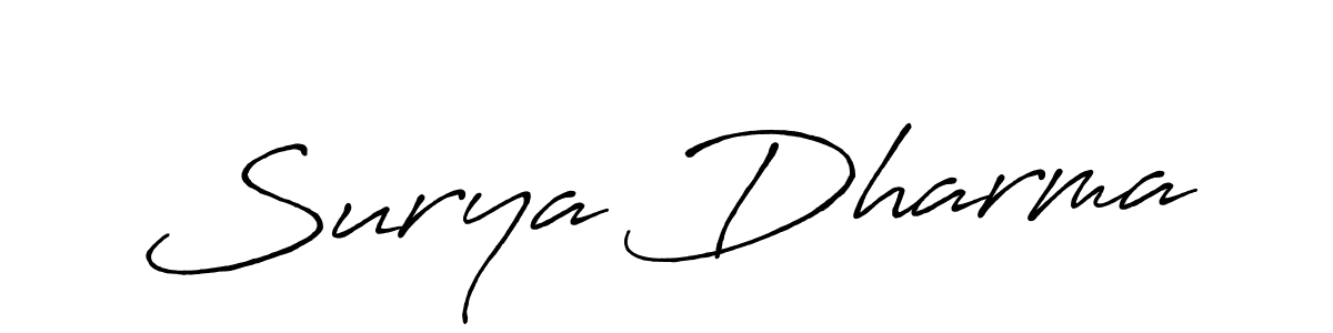How to make Surya Dharma name signature. Use Antro_Vectra_Bolder style for creating short signs online. This is the latest handwritten sign. Surya Dharma signature style 7 images and pictures png