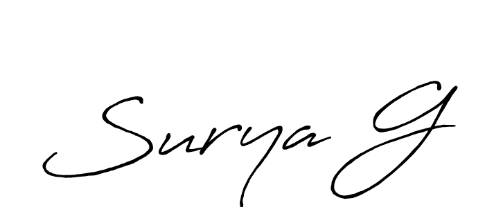 This is the best signature style for the Surya G name. Also you like these signature font (Antro_Vectra_Bolder). Mix name signature. Surya G signature style 7 images and pictures png