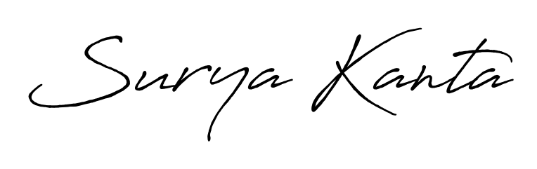 The Antro_Vectra_Bolder font transforms the name Surya Kanta into an executive sign with sharp precision and distinguished character. Surya Kanta signature style 7 images and pictures png