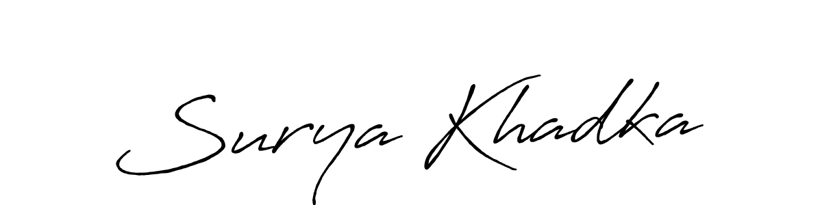 Also we have Surya Khadka name is the best signature style. Create professional handwritten signature collection using Antro_Vectra_Bolder autograph style. Surya Khadka signature style 7 images and pictures png