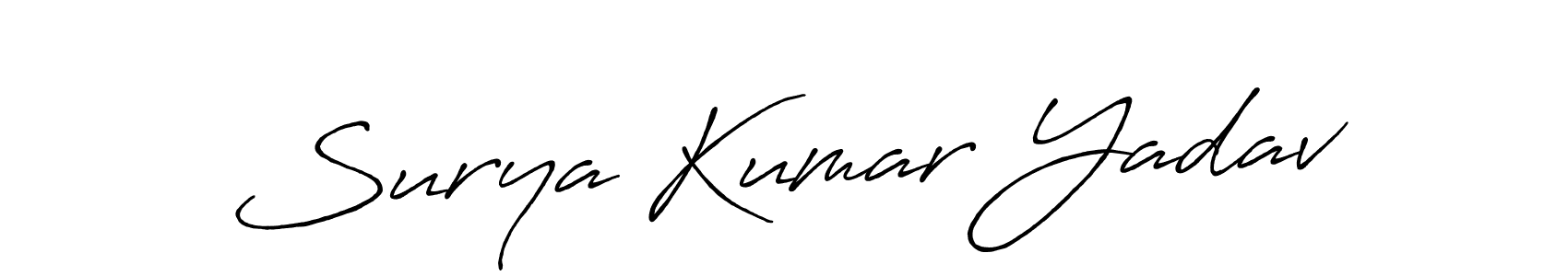 Design your own signature with our free online signature maker. With this signature software, you can create a handwritten (Antro_Vectra_Bolder) signature for name Surya Kumar Yadav. Surya Kumar Yadav signature style 7 images and pictures png