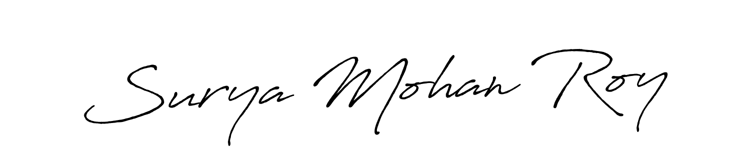 Create a beautiful signature design for name Surya Mohan Roy. With this signature (Antro_Vectra_Bolder) fonts, you can make a handwritten signature for free. Surya Mohan Roy signature style 7 images and pictures png