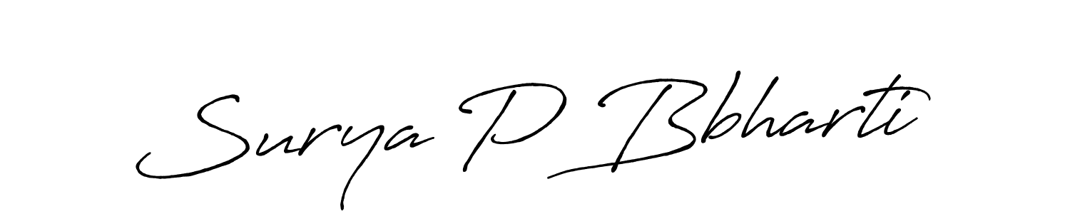 Make a beautiful signature design for name Surya P Bbharti. Use this online signature maker to create a handwritten signature for free. Surya P Bbharti signature style 7 images and pictures png