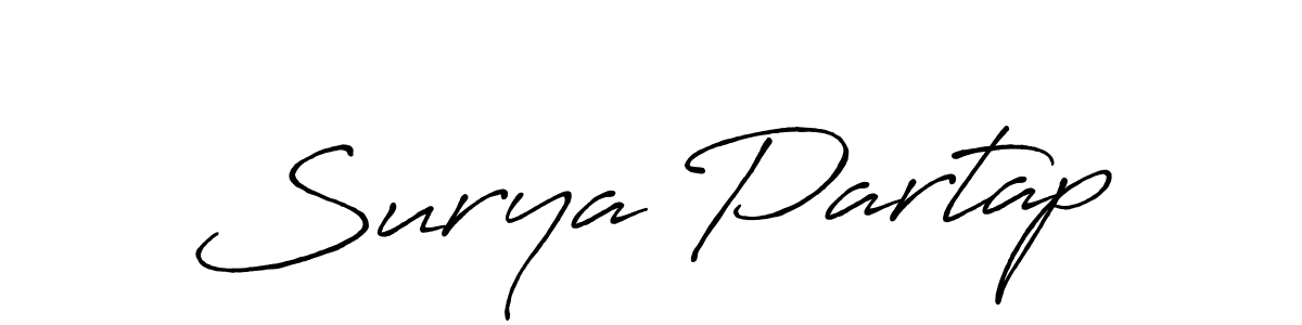 Design your own signature with our free online signature maker. With this signature software, you can create a handwritten (Antro_Vectra_Bolder) signature for name Surya Partap. Surya Partap signature style 7 images and pictures png