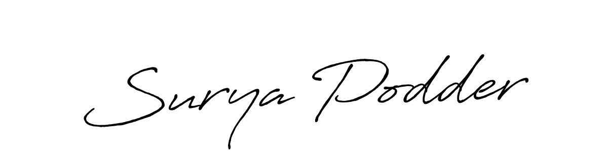 Design your own signature with our free online signature maker. With this signature software, you can create a handwritten (Antro_Vectra_Bolder) signature for name Surya Podder. Surya Podder signature style 7 images and pictures png