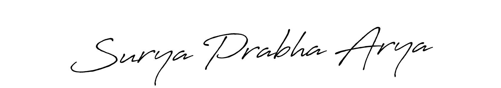 How to make Surya Prabha Arya name signature. Use Antro_Vectra_Bolder style for creating short signs online. This is the latest handwritten sign. Surya Prabha Arya signature style 7 images and pictures png