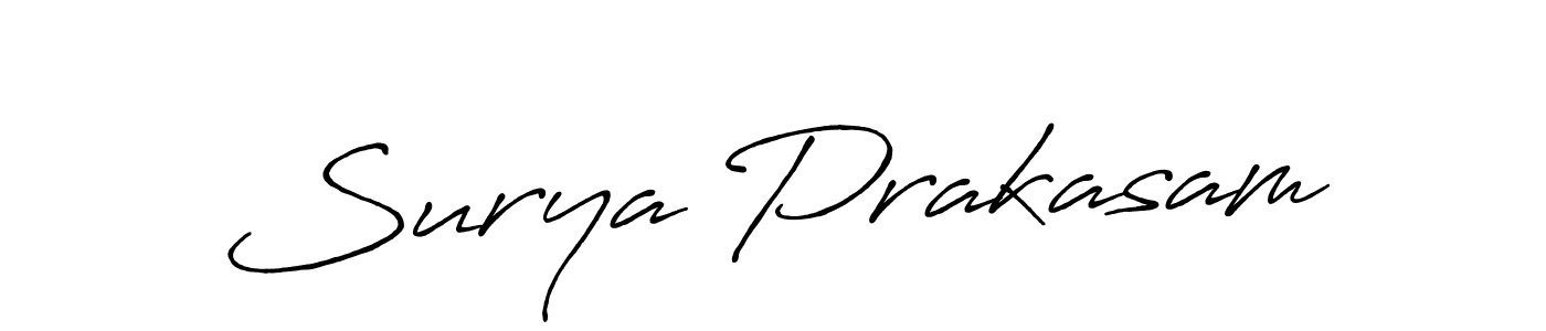 if you are searching for the best signature style for your name Surya Prakasam. so please give up your signature search. here we have designed multiple signature styles  using Antro_Vectra_Bolder. Surya Prakasam signature style 7 images and pictures png